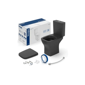 Kit Bacia com Caixa Acoplada e Assento Boss Noir Incepa
