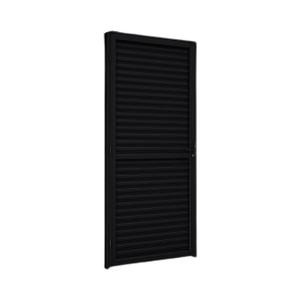 Porta Laminada Veneziana de Aluminio Preto 70 cm x 2.15 Metros Direita PA134.2 Riobras