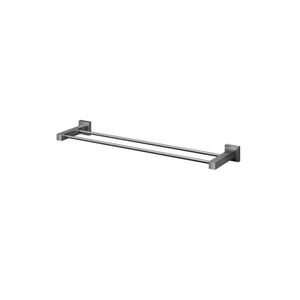 Porta Toalha Toalheiro Barra 63cm Duplo Square Grafite Escovado Docol