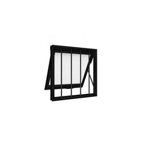 Vitro Maxi-Ar de Aluminio Preto 80 x 60 cm Grade Tubular PA403.0 RioBras