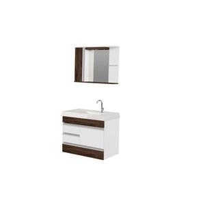 Gabinete de Banheiro com Espelheira Nápole 79,5 cm Castanho A.J. Rorato 523140