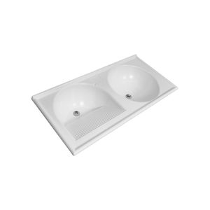 Tanque de Thermo Fibra Duplo 1,00 mt x 50 cm Branco TF100BR Decoralita