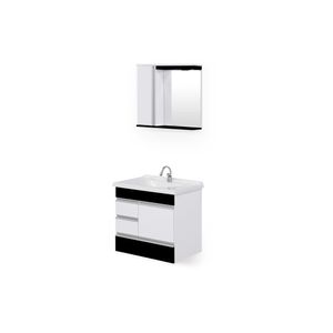Gabinete de Banheiro com Espelheira Módena 59,5 cm Preto A.J. Rorato 557842