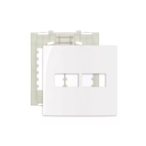 Placa 4 x 4 + Suporte Sleek 2 Postos Cor Branco 16021 MarGirius