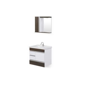 Gabinete de Banheiro com Espelheira Módena 59,5 cm Castanho A.J. Rorato 557840