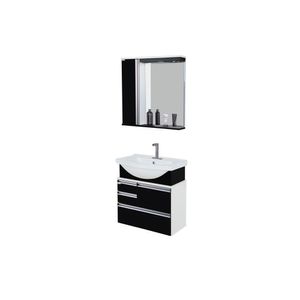 Gabinete de Banheiro com Espelheira Firenze 63,5 cm Preto A.J. Rorato 574042