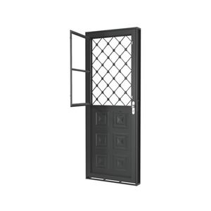 Porta com Postigo 80 cm x 2.15 Metros Grade Xadrez Esquerda Romassol 6184
