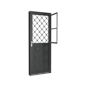 Porta com Postigo 80 cm x 2.15 Metros Grade Xadrez Direita Romassol 906184
