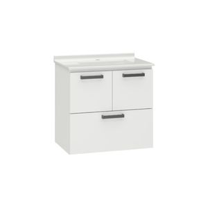 Gabinete de Banheiro em Aço 60 cm Com Pia Isis Branco - Cozimax