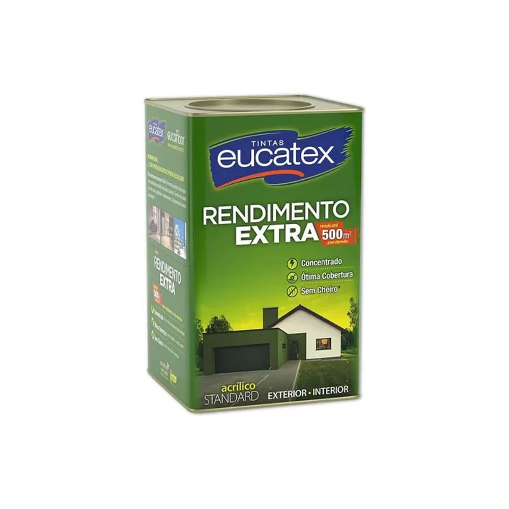 Tinta Branco Gelo 18 Litros Eucatex Rendimento Extra - Babá Materiais ...