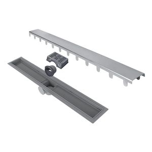 Ralo Linear 60 x 7 cm Tampa Inox Saída Central - Smart Linear
