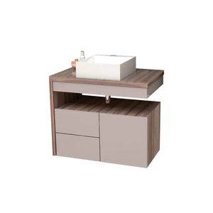 Gabinete de Banheiro 70 cm Aimoré Nude e Tamarindo 88572 Cozimax
