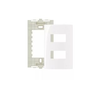 Placa 4 x 2 + Suporte Sleek 2 Postos Cor Branco 16024 MarGirius