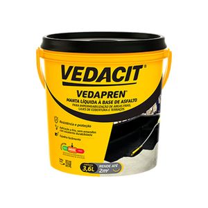 Vedapren Preto Manta Líquida à Base de Asfálto 3.6 Litros Vedacit