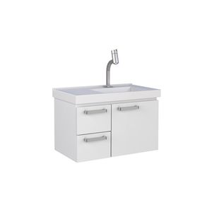 Gabinete de Banheiro em Aço 60 cm Com Pia Romã Branco - Cozimax