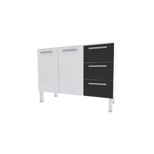 Gabinete de Cozinha em Aço 1,20 Metros Vênus Preto - Cozimax