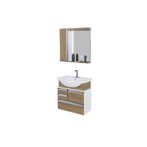 Gabinete de Banheiro com Espelheira Firenze 63,5 cm Nogal A.J. Rorato 574029