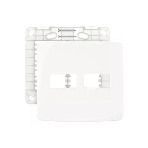 Placa 4 x 4 + Suporte B3 2 Postos Cor Branco 19435 MarGirius