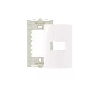 Placa 4 x 2 + Suporte Sleek 1 Posto Cor Branco 16026 MarGirius