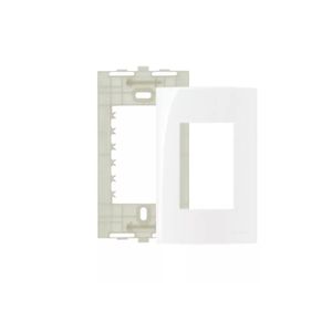 Placa 4 x 2 + Suporte Sleek 3 Postos Cor Branco 16023 MarGirius