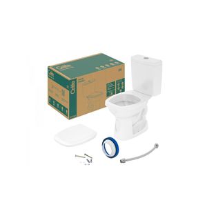 Kit Bacia com Caixa Acoplada e Assento Like Branco Celite