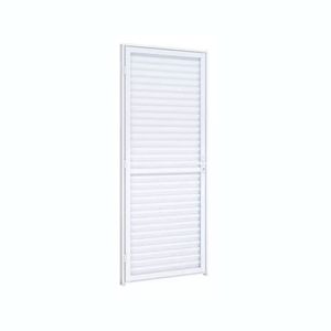 Porta Laminada Veneziana de Aluminio Branco 80 cm x 2.15 Metros Direita A130.2 Riobras