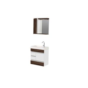 Gabinete de Banheiro com Espelheira Nápole 59,5 cm Castanho A.J. Rorato 522840