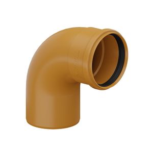 Curva 90º Coletor Esgoto Ocre PB Curta INJ 100mm 28600488 Tigre