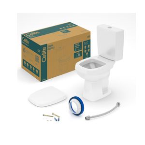 Kit Bacia com Caixa Acoplada e Assento City Branco - Celite