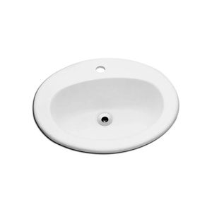 Cuba de Sobrepor Oval 52 x 45 cm Com Mesa Branco - Celite