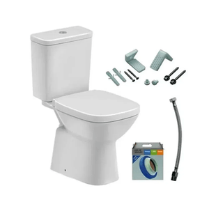 Kit Bacia com Caixa Acoplada e Assento Debba Classic Branco Roca
