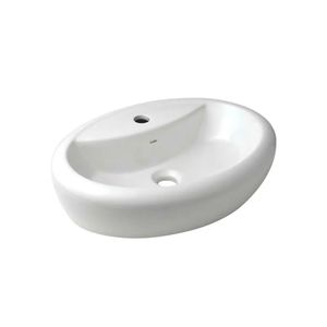 Cuba de Apoio Oval 51 x 39 cm Com Mesa Branco Up - Celite