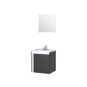Gabinete de Banheiro com Espelheira Onix 40 cm Preto - Cozimax