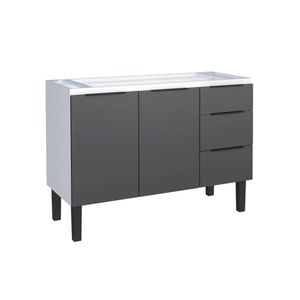 Gabinete de Cozinha em Aço 1,20 Metros Jupiter Preto 101710 - Cozimax