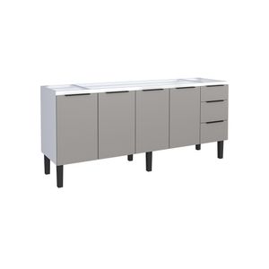 Gabinete de Cozinha em Aço 2,00 Metros Jupiter Cinza - Cozimax