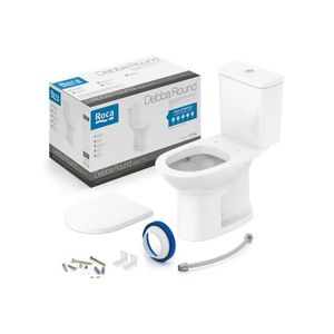 Kit Bacia com Caixa Acoplada e Assento Debba Round Branco Roca