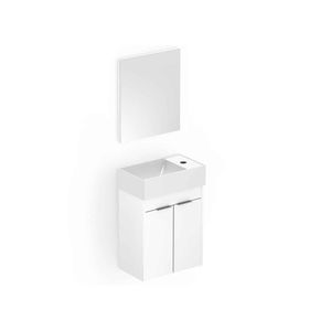 Gabinete de Banheiro com Espelheira Saveiro 40 cm Branco - Celite