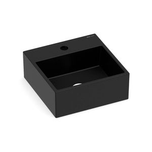 Cuba de Apoio Quadrada 35 x 35 cm Com Mesa Black Matte Loft Q6 - Incepa