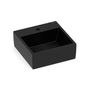 Cuba de Apoio Quadrada 41 x 41 cm Com Mesa Black Matte Loft Q1 - Incepa