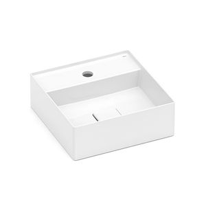 Cuba de Apoio Quadrada 35 x 35 cm Com Mesa Branco Terra T8 - Roca