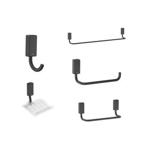 Kit de Acessórios para Banheiro New One Preto Matte Celite