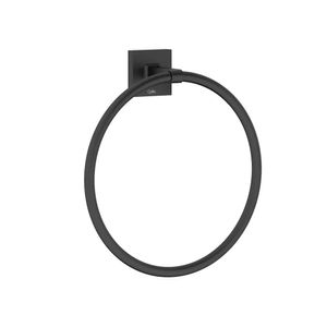 Porta Toalha Argola Up Preto Matte Celite