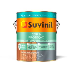 Esmalte Branco Acetinado 3,6 Litros Base Água Suvinil Cor & Proteção