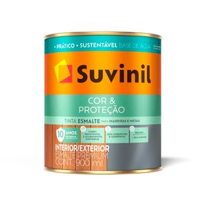 Esmalte Preto Brilhante 900 ml Base Água Suvinil Cor & Proteção