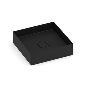 Cuba de Apoio Quadrada 40 x 40 cm Sem Mesa Black Matte Terra T5 - Roca