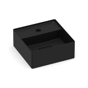 Cuba de Apoio Quadrada 30 x 30 cm Com Mesa Black Matte Terra T7 - Roca