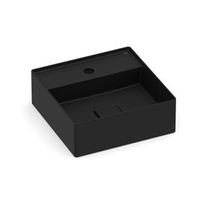Cuba de Apoio Quadrada 35 x 35 cm Com Mesa Black Matte Terra T8 - Roca