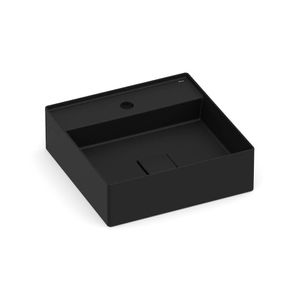 Cuba de Apoio Quadrada 40 x 40 cm Com Mesa Black Matte Terra T9 - Roca