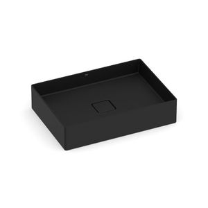 Cuba de Apoio Retangular 51 x 36 cm Sem Mesa Black Matte Terra T6 - Roca