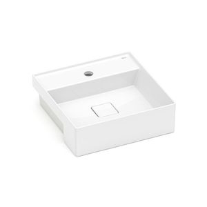 Cuba de Semi-Encaixe Quadrada 40 x 40 cm Com Mesa Branco Terra T10 - Roca
